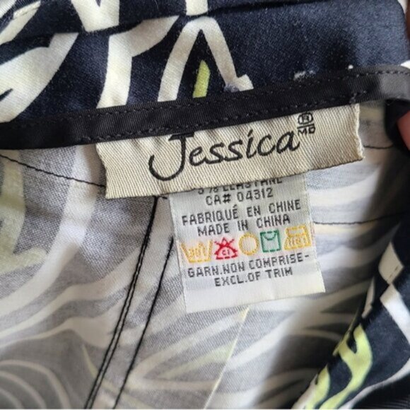 Jessica Flower Floral Black White Green A Line Bow Roses Pattern Midi Skirt - Picture 3 of 8